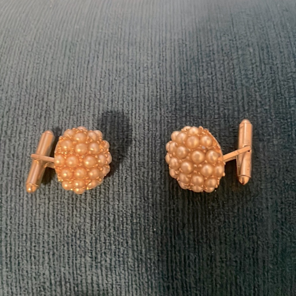 Vintage Pearl and Gold Cufflinks